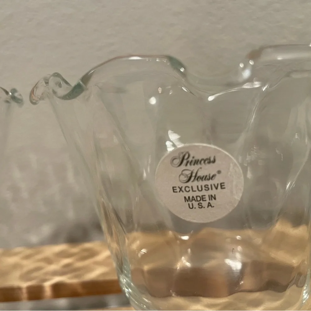 Pair (2) Princess House “Optic Waves” Clear Glass Votive Holders | Like New
